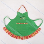 Eco-Friendly Cotton Embroidery Green Kitchen Cooking Promotion Women's Apron